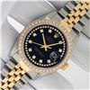Image 2 : Rolex Men's Two Tone Black String VS Diamond Datejust Wristwatch