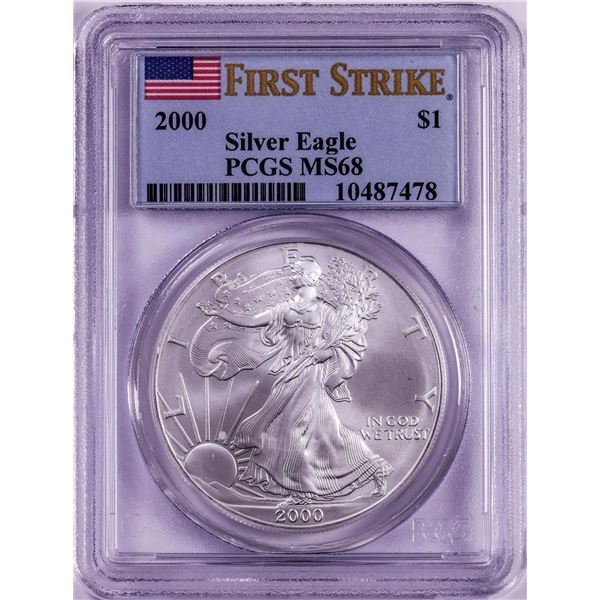 2000 $1 American Silver Eagle Coin PCGS MS68 First Strike
