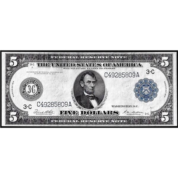 1914 $5 Federal Reserve Note Philadelphia