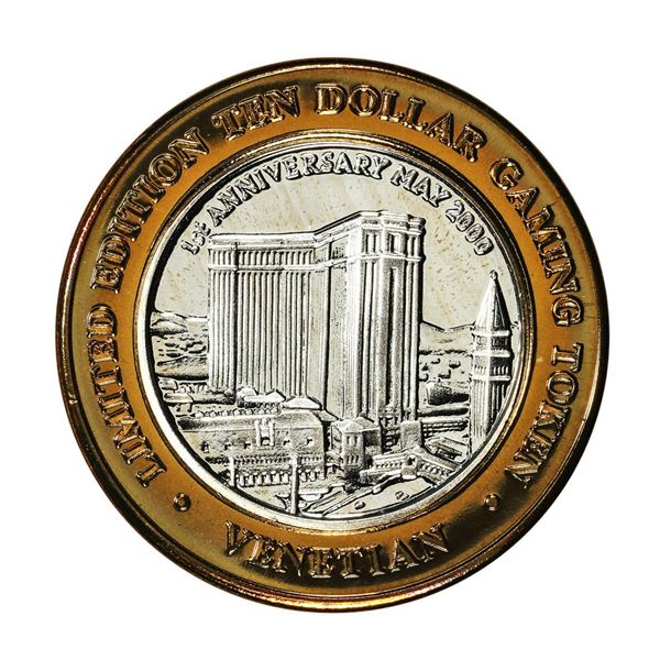 .999 Silver The Venetian Las Vegas Nevada $10 Casino Limited Edition Gaming Token