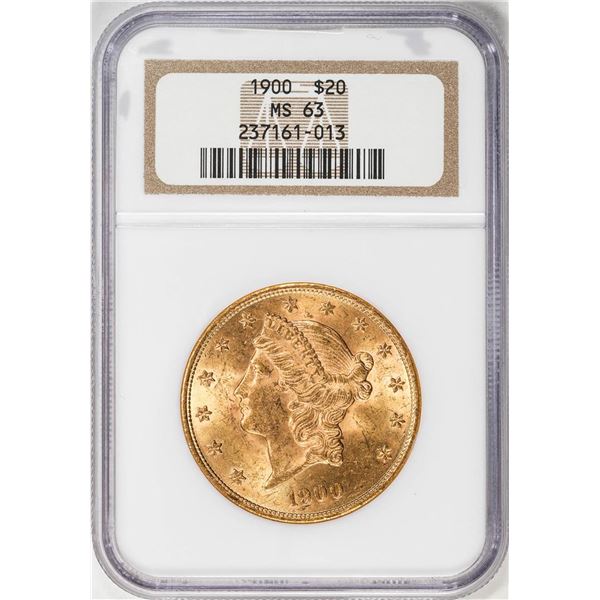 1900 $20 Liberty Head Double Eagle Gold Coin NGC MS63
