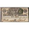 Image 1 : 1863 Fifty Cents State of Georgia Milledgeville, GA Obsolete Note