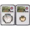 Image 1 : Set of 2014 Baseball HOF WS Cubs and $1 Silver & $5 Gold Coins NGC PF70 Ultra Cameo