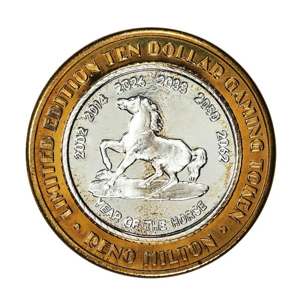 .999 Silver Reno Hilton Nevada $10 Casino Limited Edition Gaming Token