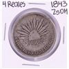 Image 1 : 1843 ZsOM Mexico 4 Reales Silver Coin