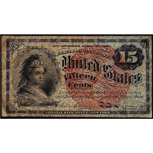 March 3, 1863 Fourth Issue Fifteen Cents Fractional Currency Note