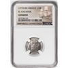 Image 1 : El Cazador Shipwreck (1772-83) Mexico 1/2 Real Silver Coin NGC Genuine w/ Story Card