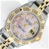 Image 1 : Rolex Ladies Two Tone Pink Mother of Pearl Diamond Pyramid Datejust Wristwatch