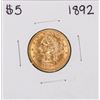 Image 1 : 1892 $5 Liberty Head Half Eagle Gold Coin