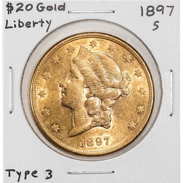 1897-S $20 Liberty Head Double Eagle Gold Coin