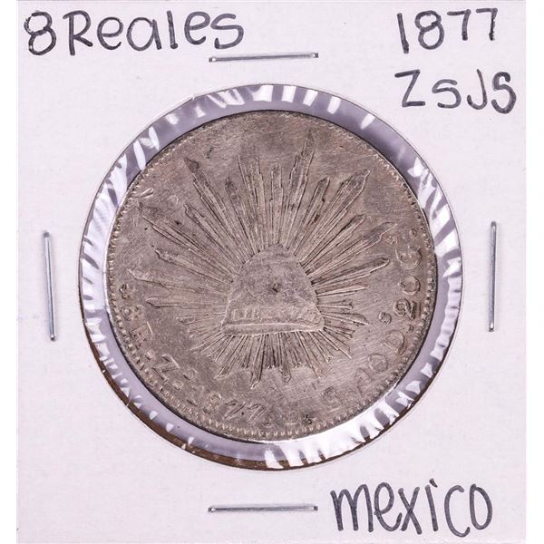 1877 Zs JS Mexico 8 Reales Silver Coin