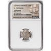 Image 1 : El Cazador Shipwreck (1772-83) Mexico 1/2 Real Silver Coin NGC Genuine w/ Story Card