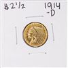 Image 1 : 1914-D $2 1/2 Indian Head Quarter Eagle Gold Coin