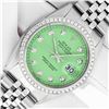 Rolex Men's Stainless Steel Green Diamond Datejust Wristwatch