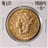 1889-S $20 Liberty Head Double Eagle Gold Coin