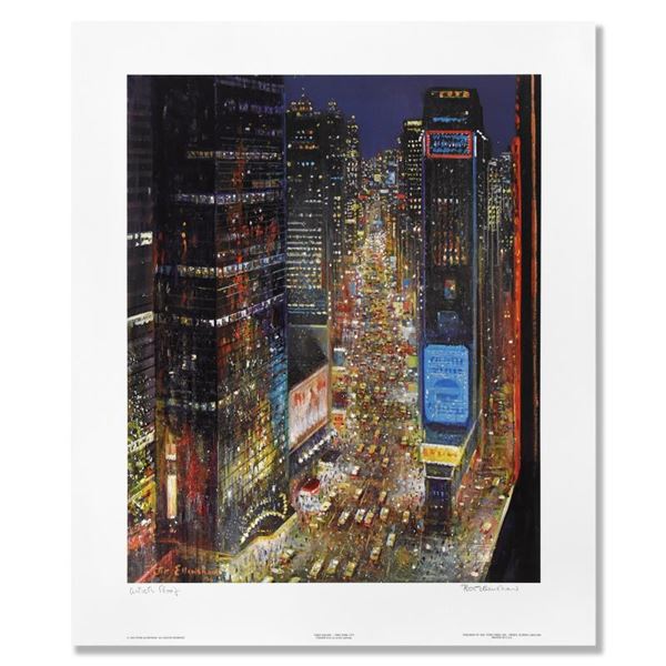 Peter Ellenshaw "Times Square New York City" Limited Edition Lithograph On Paper