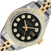 Image 1 : Rolex Ladies Two Tone Black Diamond Datejust Wristwatch