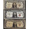 Image 1 : Lot of (3) 1935A $1 Hawaii WWII Emergency Issue Silver Certificate Notes