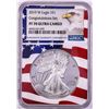 Image 1 : 2019-W $1 Proof American Silver Eagle Coin NGC PF70 Ultra Cameo Congratulations Flag