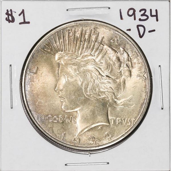 1934-D $1 Peace Silver Dollar Coin