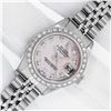 Image 2 : Rolex Ladies Stainless Steel Pink Mother of Pearl Diamond Datejust Wristwatch
