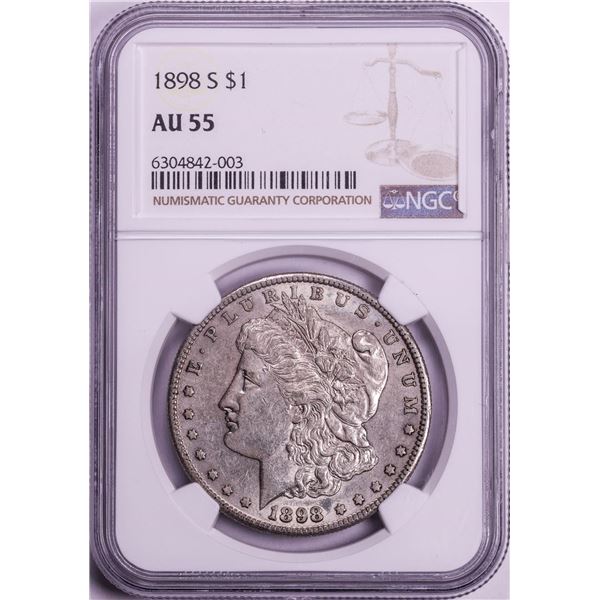 1898-S $1 Morgan Silver Dollar Coin NGC AU55