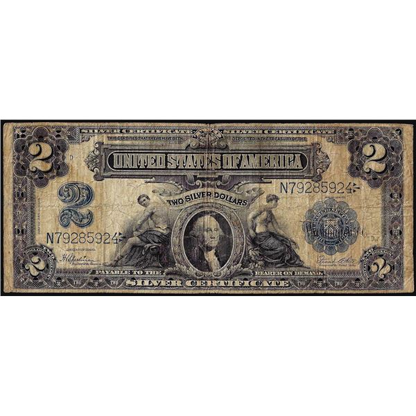 1899 $2 Mini-Porthole Silver Certificate Note