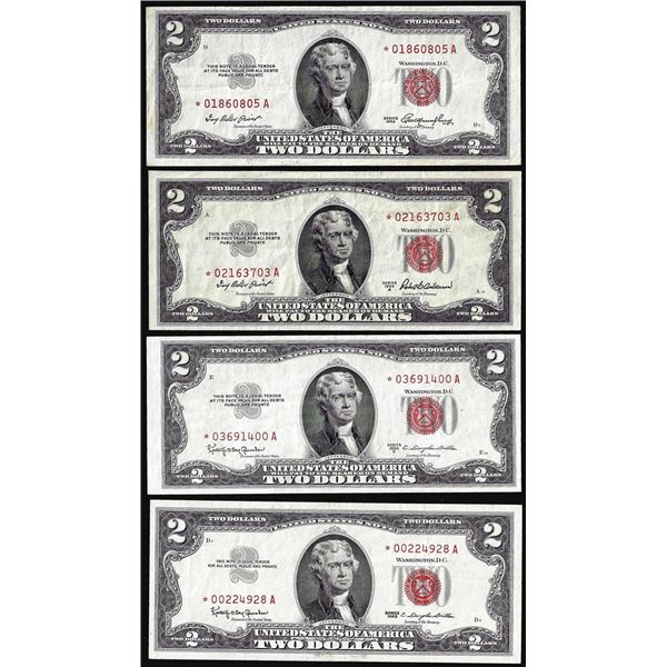 Lot of (4) 1953/1963 $2 Legal Tender STAR Notes