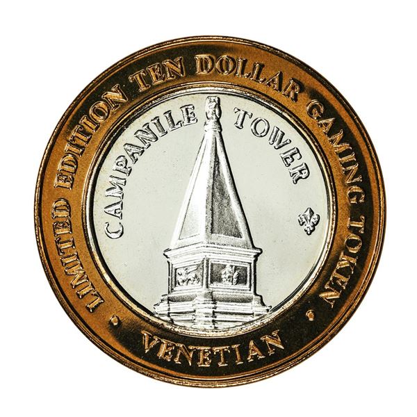 .999 Silver The Venetian Las Vegas, NV $10 Casino Limited Edition Gaming Token