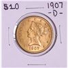 Image 1 : 1907-D $10 Liberty Head Eagle Gold Coin