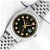 Image 2 : Rolex Men's Stainless Steel Black Diamond Datejust Wristwatch