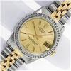 Image 1 : Rolex Midsize Stainless Steel Champagne Index Diamond Bezel Datejust Wristwatch