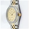 Image 3 : Rolex Midsize Stainless Steel Champagne Index Diamond Bezel Datejust Wristwatch