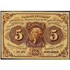 Image 1 : July 17, 1862 First Issue Five Cents Fractional Currency Note Pinhole