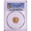 Image 1 : 1854 Type 2 Indian Princess Head Gold Dollar Coin PCGS AU55