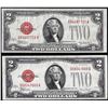 Image 1 : Lot of 1928D and 1928F $2 Legal Tender Notes