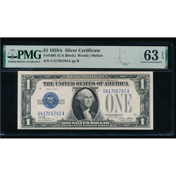 1928A $1 Silver Certificate PMG 63EPQ