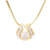 Image 1 : Plated 18KT Yellow Gold 3.00ct Opal and Diamond Pendant with Chain