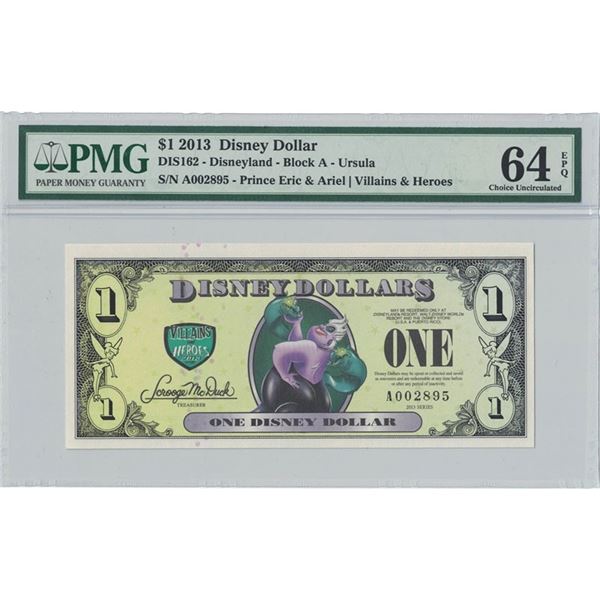 2013 $1 Ursula Disney Dollar PMG 64EPQ