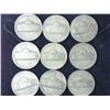 Image 2 : 9 Assorted Jefferson War Nickels (35% Silver)