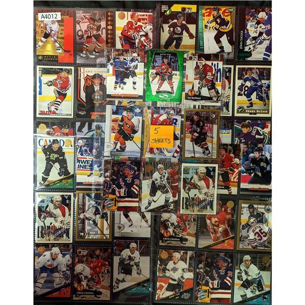 Mixed Hockey Cards, 5 sheets (A4012)