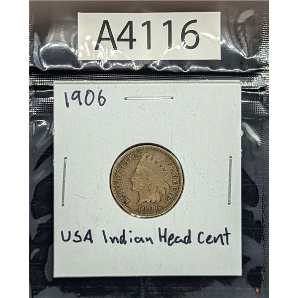 1906 USA Indian Head Cent (A4116)