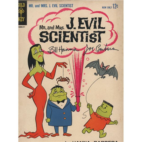 Mr. & Mrs. J. Evil Scientist signed by Hanna and Barberra comic book