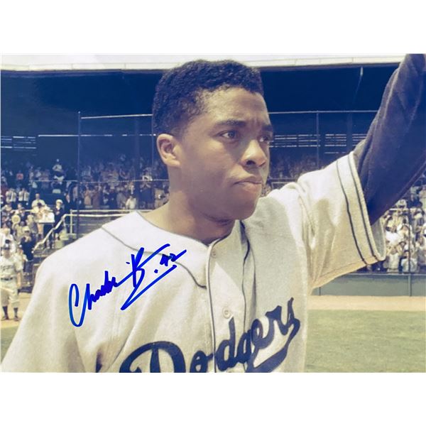 Chadwick Boseman #42 signed movie photo