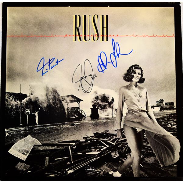 Rush signed Permanent Waves album