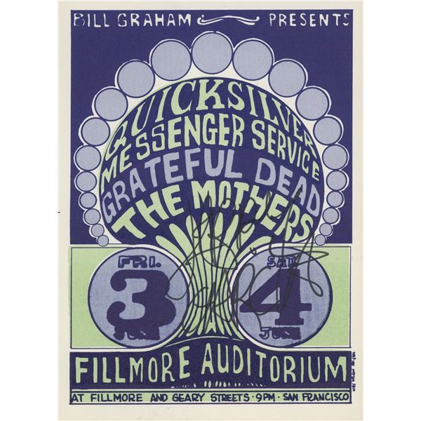 Grateful Dead signed Fillmore postcard