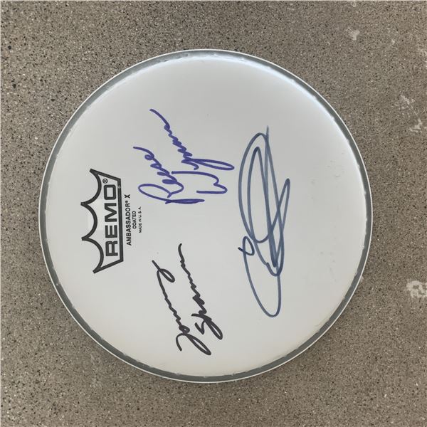 Double Trouble signed drum head
