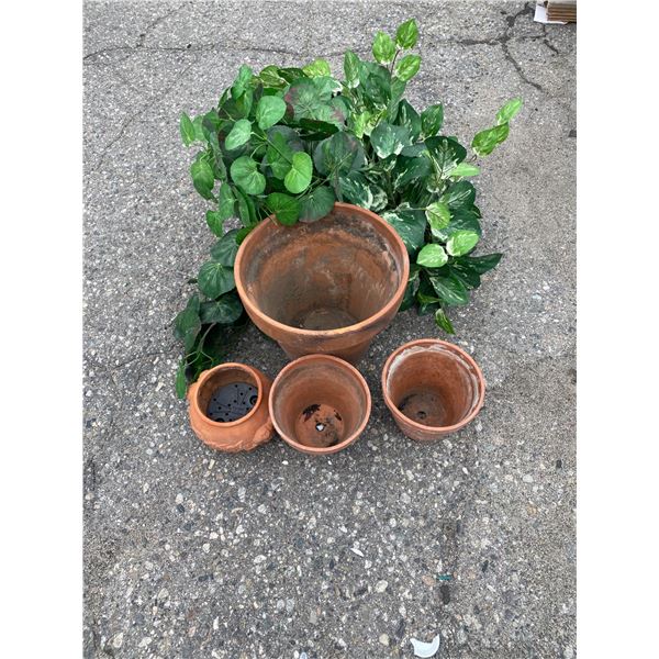 Planter pots and greenery
