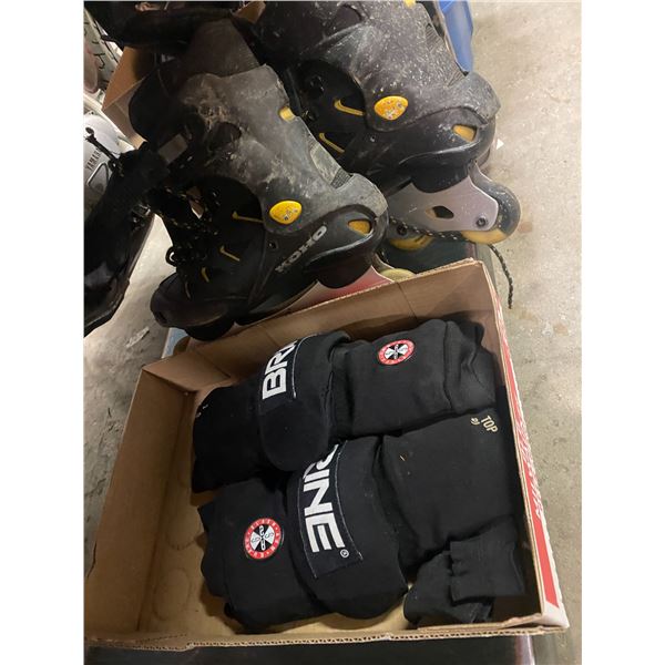 Rollerblades size 9 and elbow pads