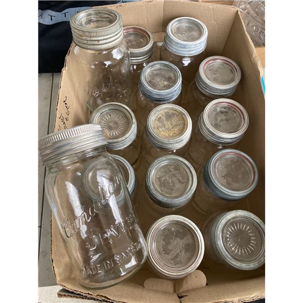 Canning jars glass tops